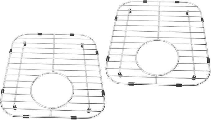 Stainless Steel Kitchen Sink Grid, 13.12x11.81in Sink Protector, Dish Drainer Cooling Rack with Hollow Design for Fast Drying, Ideal for 4.6 Inch Drain Hole