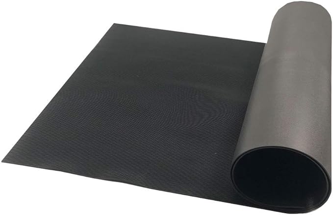 RESILIA Black V-Groove Utility Runner - Waterproof Vinyl Floor/Surface Protector, Heavy Duty Mats, Indoor Hardwood, Hard Floors, Garage, Hallway, Entryway, Kitchen, & Outdoor, 36” x 12’, Made in USA