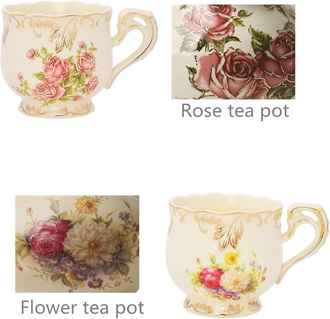 Latte Mug Porcelain Tea Cup Saucer Spoon Set Elegant Light Luxury Espresso Coffee Cups Style Beatiful Gift 250ML/8.5 Ounce for Any Kitchen (Color : 1) (1)