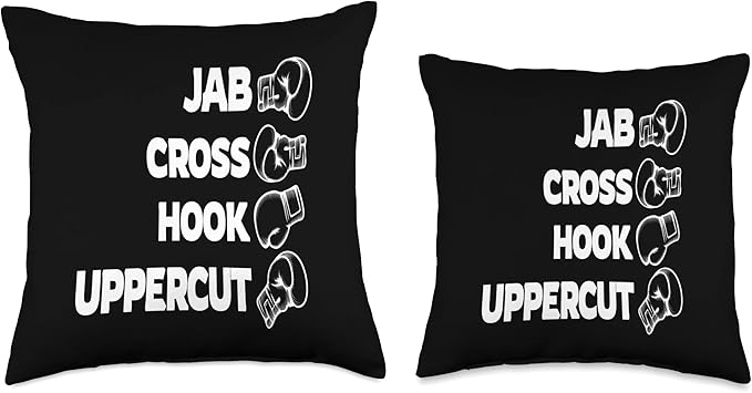 Boxing I Jab Cross Hook Uppercut I Box Boxing Gloves Boxer Throw Pillow