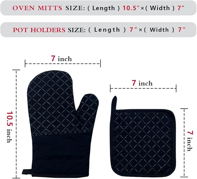 zcyhtqp, King of The Grill, Funny Silicone Non-Slip Oven Mitts and Pot Holders Sets of 2, BBQ Lover Gift, Chef Gift, Kitchen Gift for Men, Father's Day Kitchen Gifts