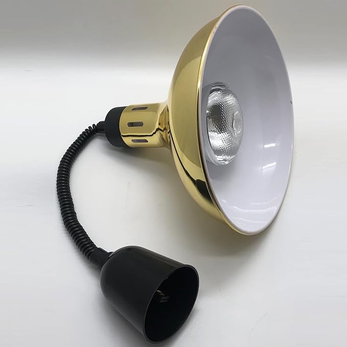 Hanging Food Heat Lamp Commercial Food Warmer Lights Telescopic Heating Lamps for Buffet Kitchen Restaurant(Dia.29cm,Adjustable Height.60-150cm) (Golden)