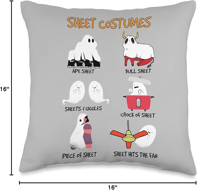 Funny Sheet Costumes Ghost Halloween Sheet Costumes Throw Pillow