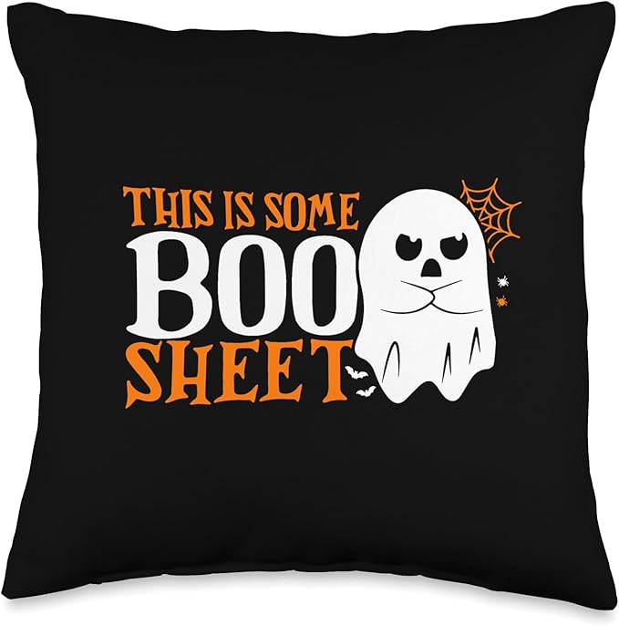 Groovy Halloween Boo Ghost Costume This is Some Boo Sheet Throw Pillow