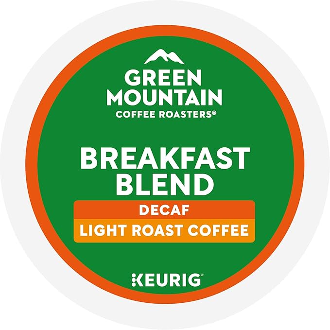 Green Mountain Coffee Breakfast Blend Decaf Keurig Single-Serve K-Cup pods, Light Roast Coffee, 96 Count