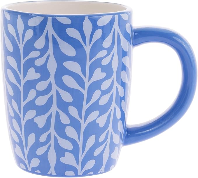 Boston International Ceramic Mug for Coffee Tea & Hot Drinks, 12 oz, Coastal Grand Garland
