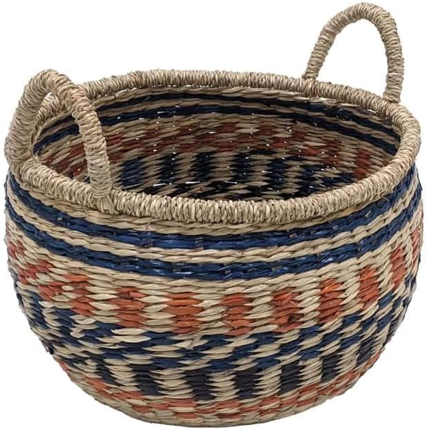 Ashland Multicolor Round Seagrass Basket, Spring Home Decor