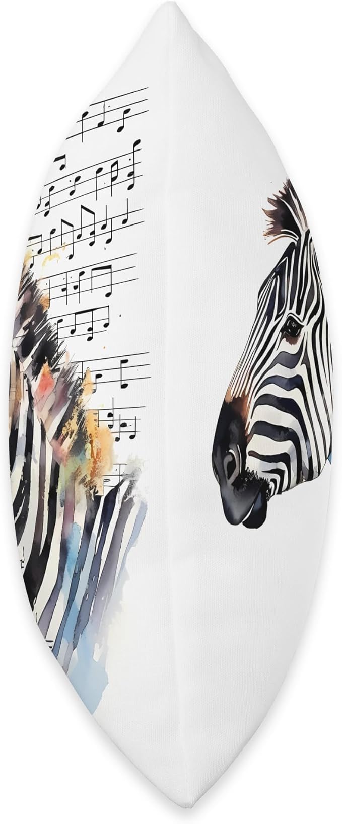Zebra Associated With A Music Sheet Musical Zebra Zebra and Music Sheet Scenario Throw Pillow, 16x16, Multicolor