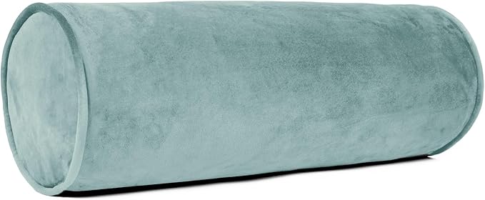 Sherry Kline Velvet Set of 2 Neck Bolster Pillow, Made with Plush Velvet, Cylinder Pillows, for Couch & Bed, Decorative Round Throw Pillow, Back & Neck Support (Set of 2, Sage)