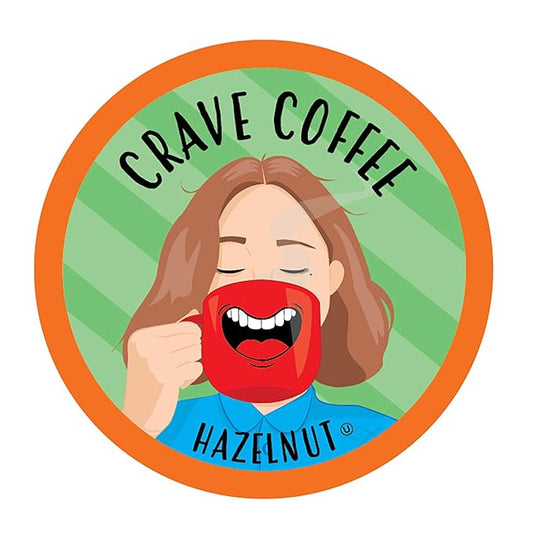Crave Beverages Flavored Coffee Pods, Compatible with 2.0 K-Cup Brewers, Single Serve Hazelnut, 100 Count