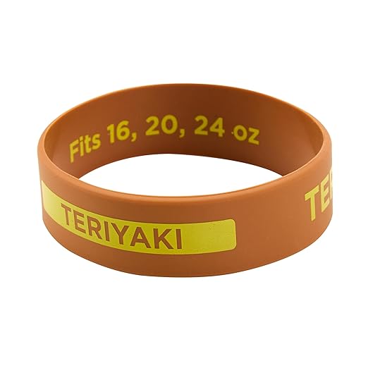 Restaurantware Silicone Squeeze Bottle Band 10 Count 2.75 Inch Dishwasher Safe Condiment Identification Band, Teriyaki Brown Non-Slip Label Band for Condiment Labeling at Restaurants, Food Trucks