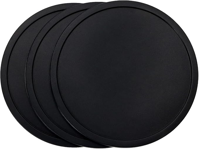 ONLYKXY 3 Pieces 3.93 Inch Silicone Coasters, Round Coasters for Drinks, Beverage Coffee Tea Coaster (Black)