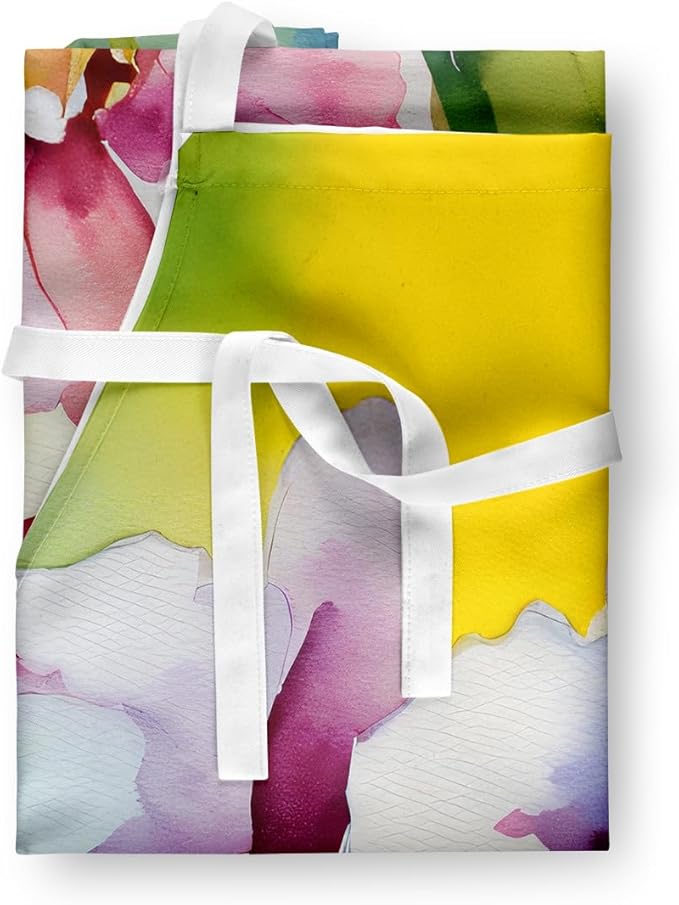 Caroline's Treasures Orchids in Watercolor Apron Cooking Kitchen Server Baking Crafts Gardening for Adult Women Men, Unisex, Large, Multicolor