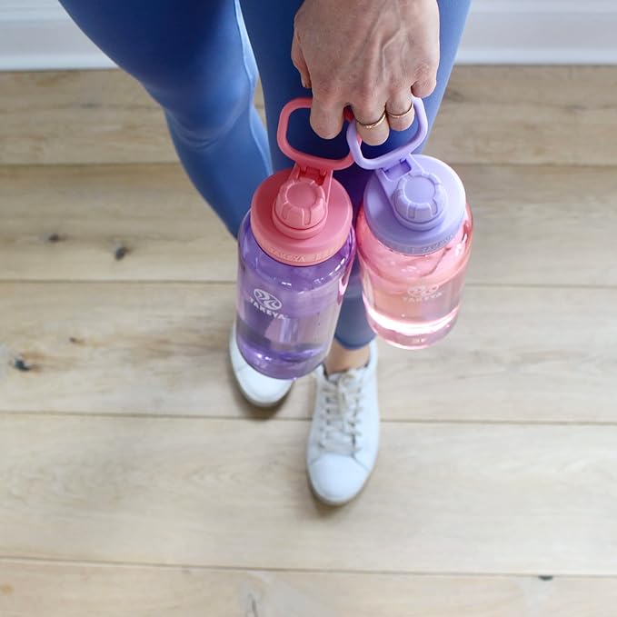 Takeya Tritan Sport Water Bottle with Spout Lid - BPA-Free & Dishwasher-Safe Water Bottle - Reusable Bottle with Lid Handle - Simple Leak-Proof Water Bottle - 24 oz, Flutter Pink