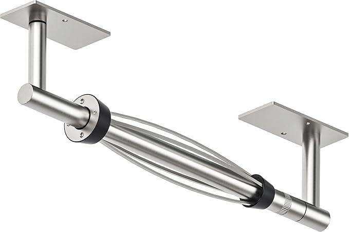 Paper Towel Holder Under Cabinet, Single Hand Operable Easy Tear Wall Mount with Damping Effect, Self-Adhesive or Drilled for Kitchen Bathroom (Sliver)