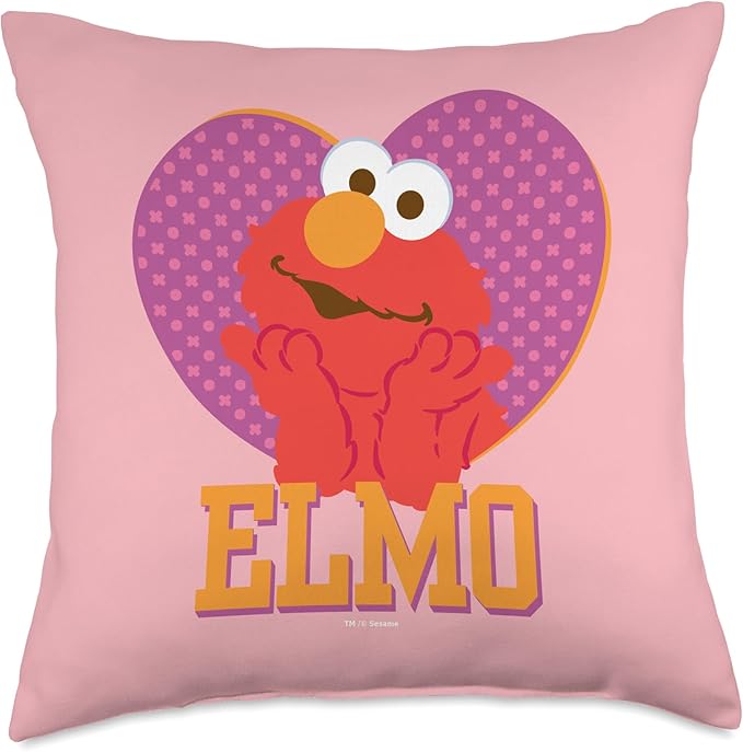 Sesame Street Patterned Elmo Heart Throw Pillow, 18x18, Multicolor