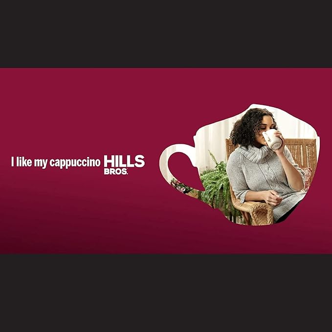 Hills Bros. Cappuccino Mix – Rich, Frothy Coffeehouse-Tasting Instant Drink Mix – Quick and Easy Preparation – Perfect for Hot & Iced Drinks & Creaming Coffee – Hazelnut, 1 Pack of 14oz