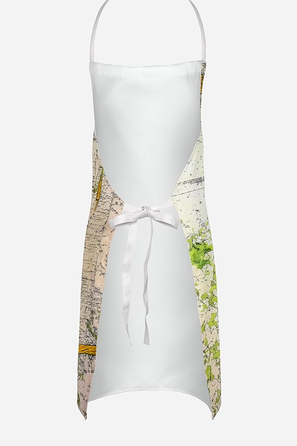 Caroline's Treasures Pelican on Map Apron Cooking Kitchen Server Baking Crafts Gardening for Adult Women Men, Unisex, Large, Multicolor