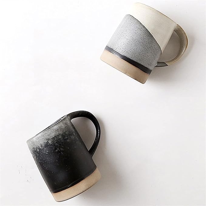 Latte Mug 400ML Large Capacity Vintage Rough Pottery Coffee Cup Household Couple Water Cup Simple Ceramic Mug for Any Kitchen (Color : 1) (Brass)