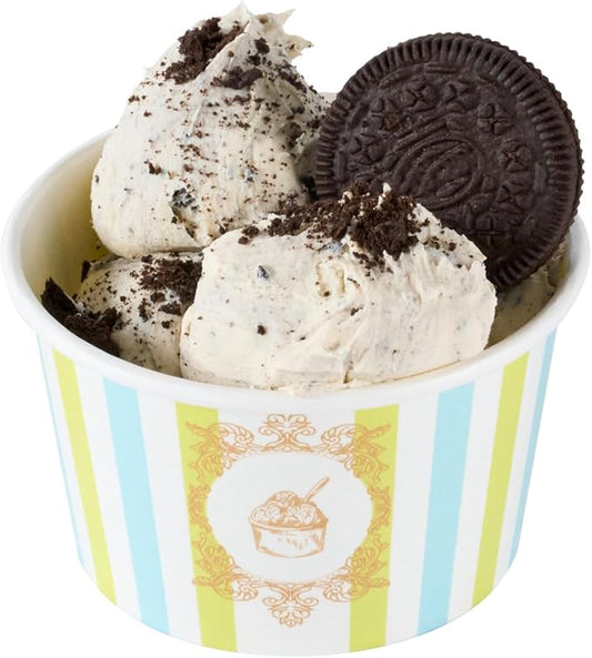 Restaurantware Ice Cream Cups 200 Pack of 8 oz Leak-Resistant Disposable Dessert Bowl Frozen Yogurt Cup Round Paper Container For Cold And Hot Desserts