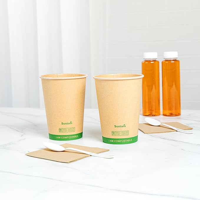 Restaurantware Paper Soup Containers 200 Pack Of 32 oz Disposable Kraft To Go Hot Soup Serving Bowls BPI-Certified Compostable Leakproof Stackable Food Containers For Noodles, Pasta And Desserts