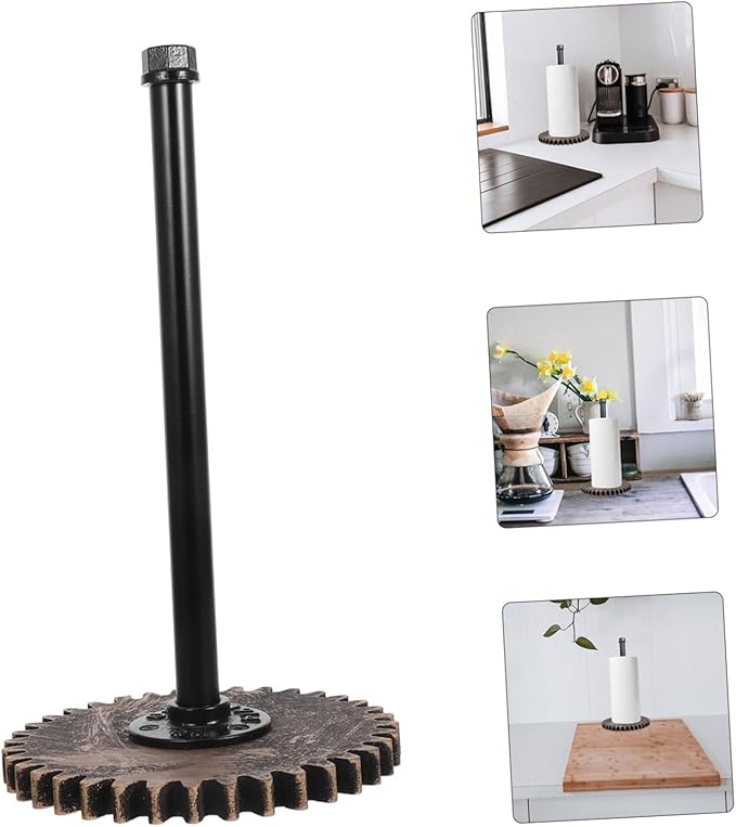 DOITOOL Rustic Industrial Paper Towel Holder Vintage Freestanding Towel Stand for Kitchen Bathroom Versatile Dispenser Wrap Easy to Install