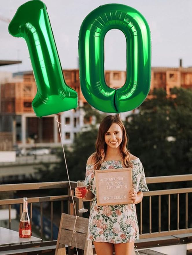 Number 0 Balloons 40 Inch Dark Green Number Balloons for 10 20 30 40 50 60 70 80 90 100 Numbers Balloon Birthday Decorations Wedding Event Baby Shower