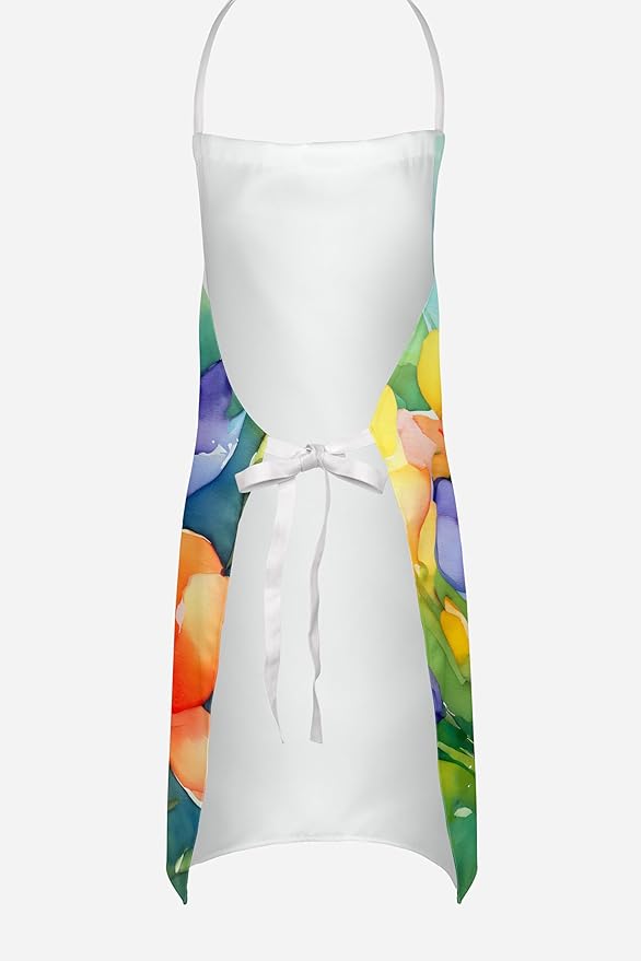Caroline's Treasures Freesias in Watercolor Apron Cooking Kitchen Server Baking Crafts Gardening for Adult Women Men, Unisex, Large, Multicolor