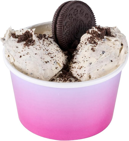 Coppetta 8 Ounce Dessert Cups, 50 Greaseproof Ice Cream Cups - Lids Sold Separately, For Hot And Cold Foods, Purple And Blue Ombre Paper Yogurt Bowls, Disposable, Sturdy - Restaurantware