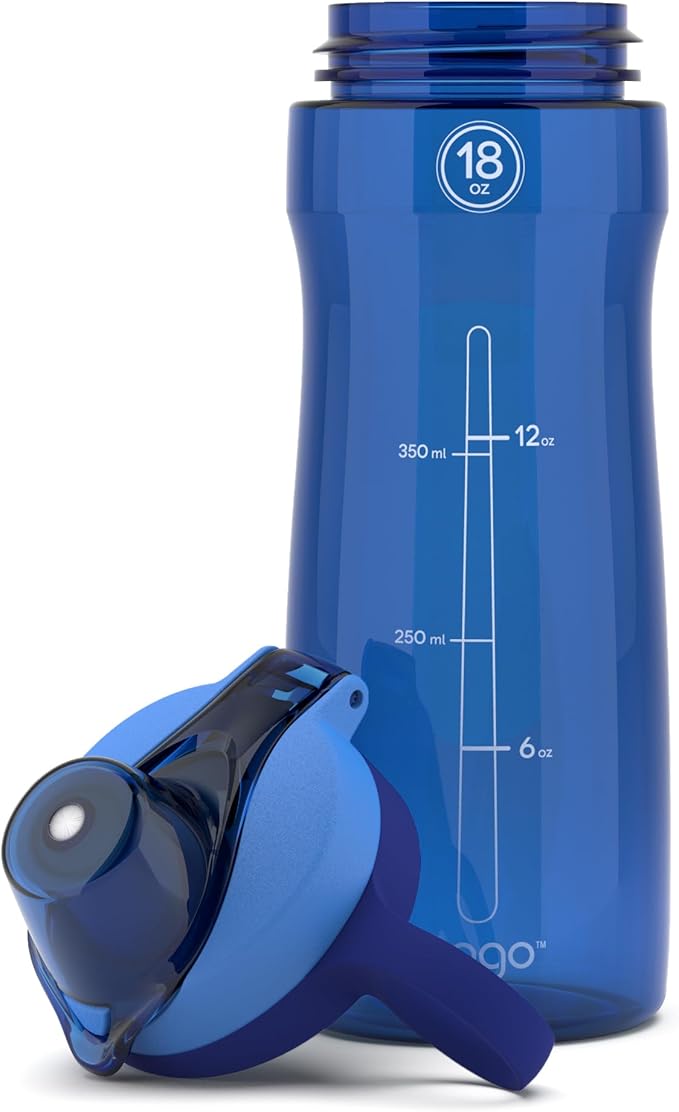 Pogo Plastic Water Bottle with Chug Lid and Carry Handle, Reusable, BPA Free, Dishwasher Safe, Perfect for Travel, School, Outdoors, and Gym | 18oz, 32oz, 40oz, 64oz