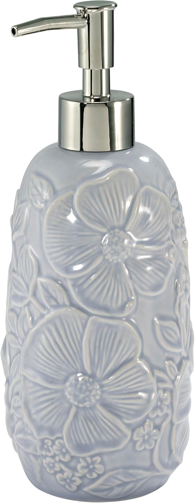 Nicole Miller – Bathroom Accessory Set, Toothbrush Holder and Lotion Dispenser, Floral Ceramic with Hand-Painted Accents, Elegant Home Decor – Perfect for Organizing Bathroom Essentials (Camille)