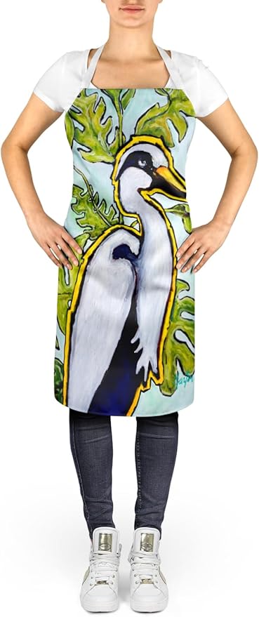 Caroline's Treasures Jungle Fever Heron Apron Cooking Kitchen Server Baking Crafts Gardening for Adult Women Men, Unisex, Large, Multicolor
