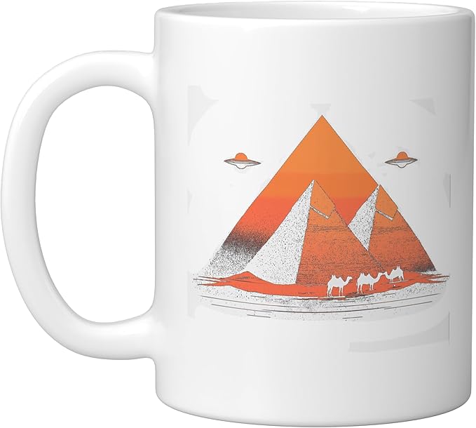Alien Saucer Cryptid Extraterrestrial Beings Ceramic Mug, White