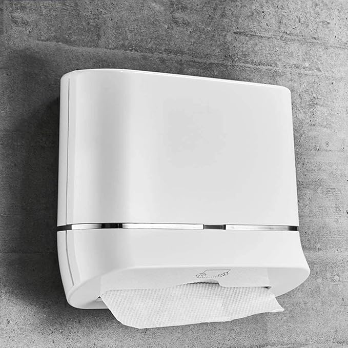 Tissue Box Cover Paper Towel Dispenser Hand Tissue Dispenser Wall Mount, Compact Paper Towel Holder, Commercial for Bathroom Or Kitchen (Color : Black, Size : One Size)