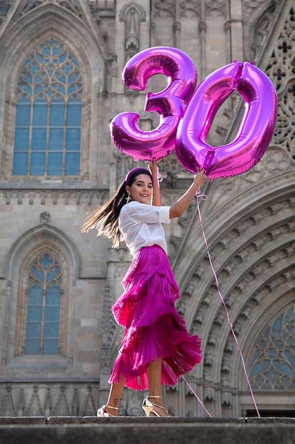 40 Inch Hot Pink Numbers 9 Balloon, Balloons Decorations for 9 19 90 Birthday Party, Engagement, Wedding, Graduations, Photo Shoot Supplies