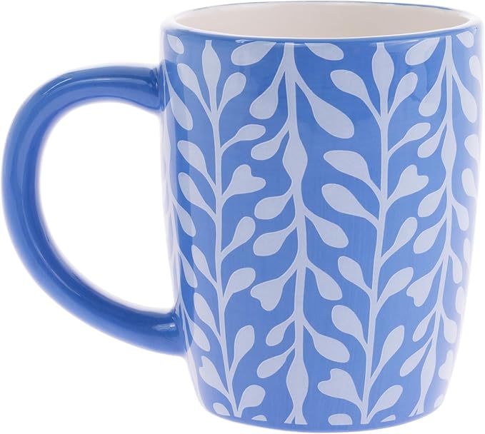 Boston International Ceramic Mug for Coffee Tea & Hot Drinks, 12 oz, Coastal Grand Garland