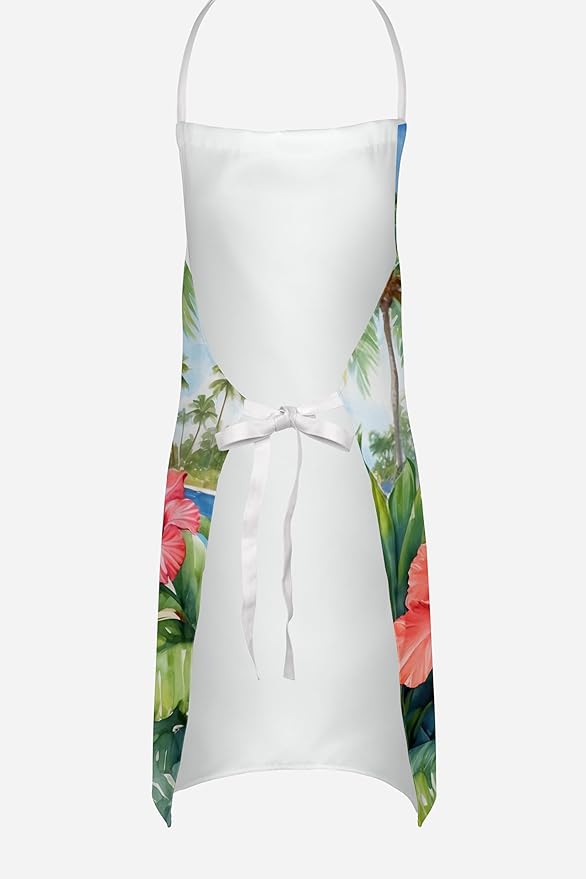 Caroline's Treasures Brittany Spaniel Luau Apron Cooking Kitchen Server Baking Crafts Gardening for Adult Women Men, Unisex, Large, Multicolor