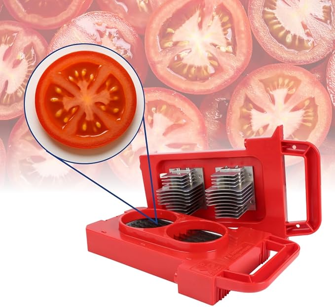 Prince Castle Saber King Red Tomato Blade & Pusher Set - 3/16" Slices, for 4 Tomatoes - Vegetable Chopper and Kitchen Chopper Replacement Blade, Tomato Slicer Commercial Tool