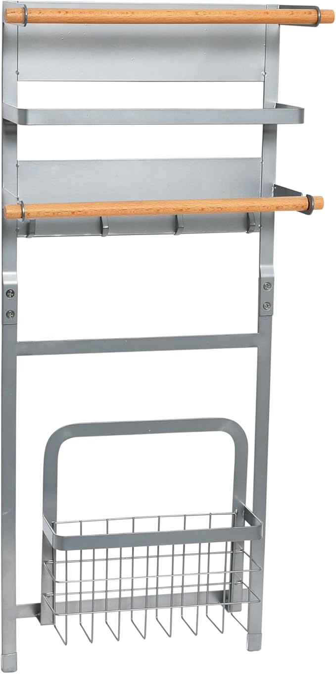 Household Essentials Metal Magnetic Organizer Rack, Grey
