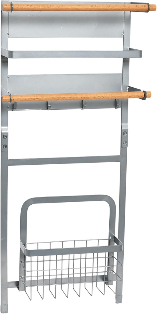 Household Essentials Metal Magnetic Organizer Rack, Grey