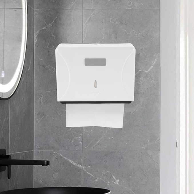 CANIGHT Touchless Wall-Mounted Tissue Dispenser No Drilling Design for Bathrooms Kitchens and Offices Space-Saving and Easy to Use Paper Towel Holder for Home and Commercial Use