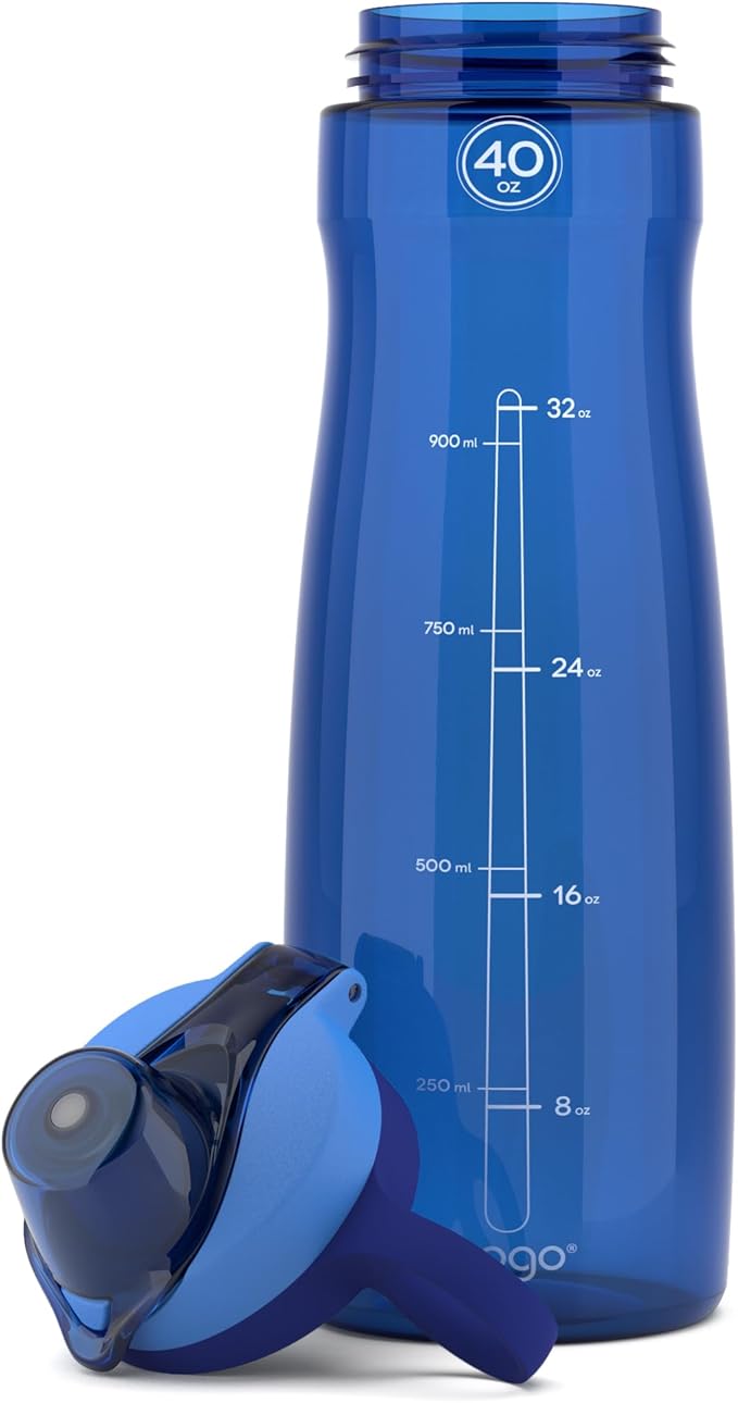 Pogo Plastic Water Bottle with Chug Lid and Carry Handle, Reusable, BPA Free, Dishwasher Safe, Perfect for Travel, School, Outdoors, and Gym | 18oz, 32oz, 40oz, 64oz