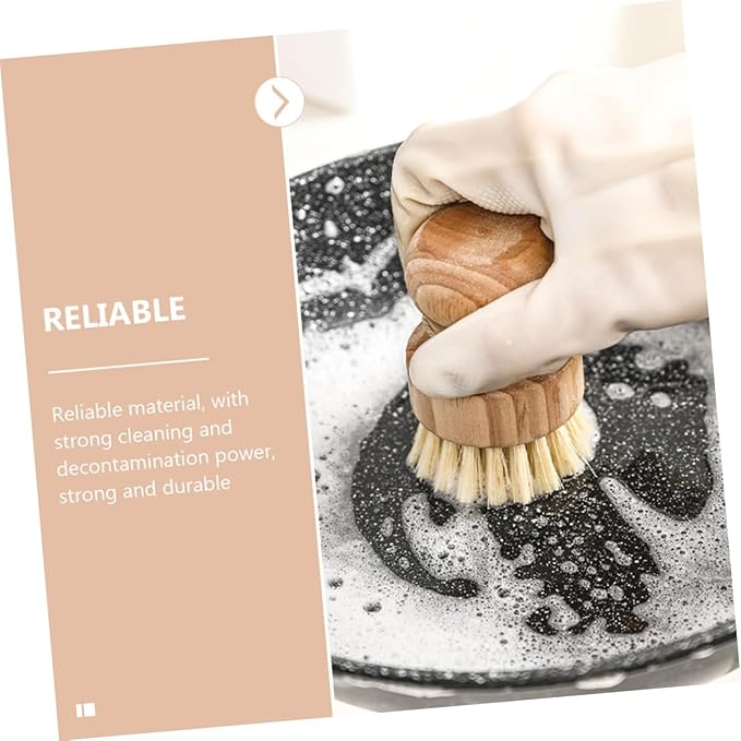 2pcs Pot and Dish Cleaning Brushes Natural Coconut Scrub Brush for Kitchen for Pots Pans Sinks and Fixtures Home Cleaning Tools