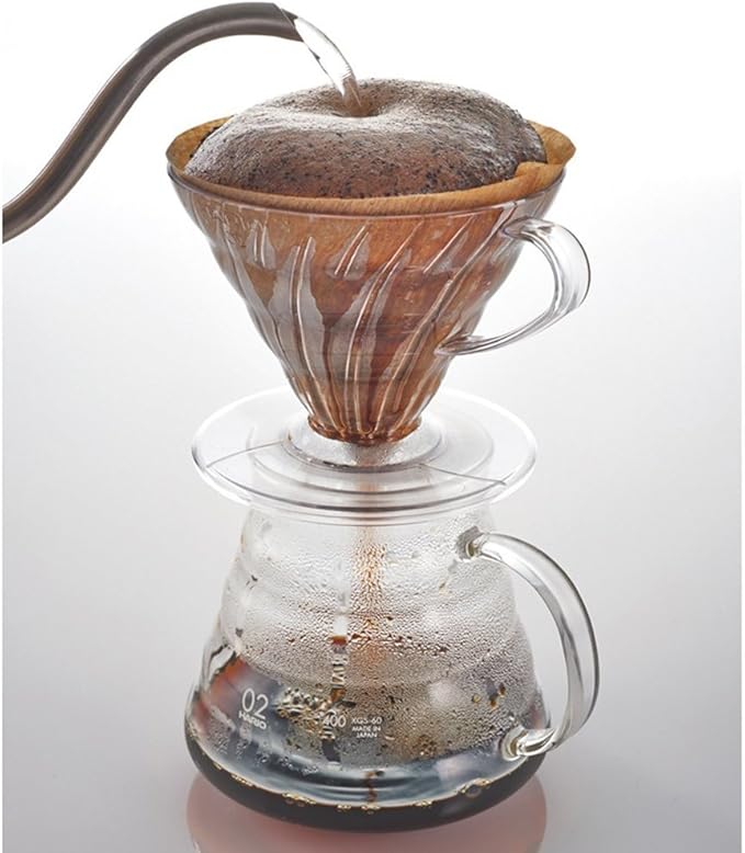 Hario V60 02 Plastic Dripper and 100 Count 02 Size White Paper Filters