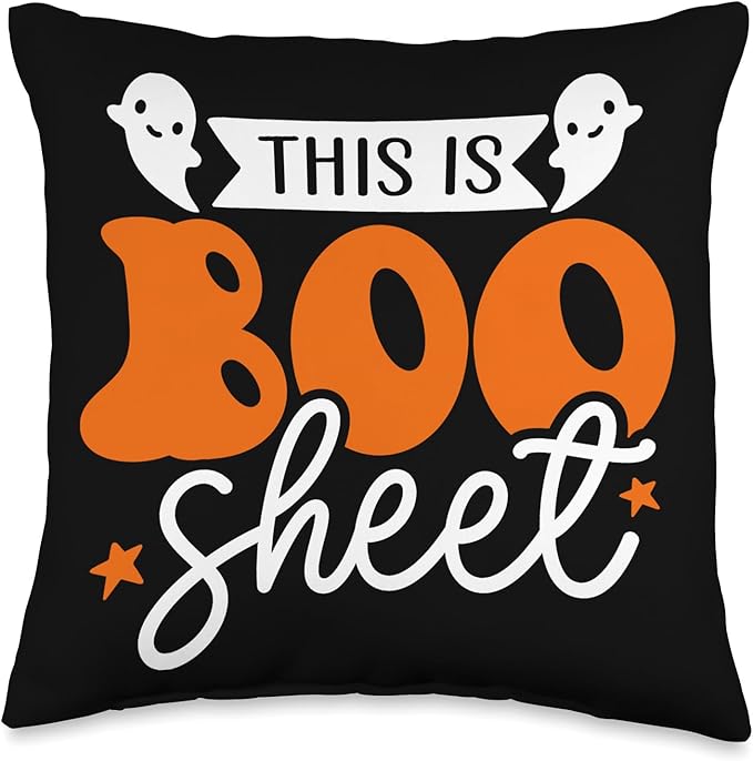Halloween This Is Boo Sheet Throw Pillow, 16x16, Multicolor