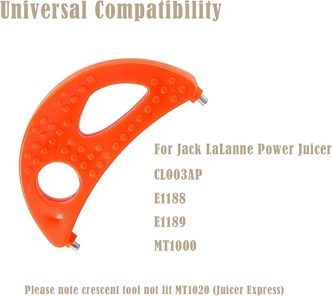 Crescent Tool Compatible for Jack Lalanne Power Juicer CL003AP E1188 E1189 MT1000 Juicer Replacement Parts (Orange)