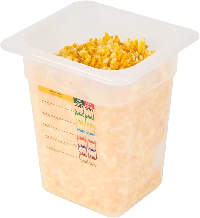 Restaurantware Food Storage Container 10 Pack of 6.8 x 6.2 x 7.8 Inches Plastic Stackable Storage Box White Reusable Label Container Dishwasher Safe For Restaurants And Kitchens
