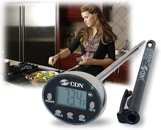 CDN Waterproof Digital Thermometer Long 4.75" Stem, NSF Certified, Ideal for for Bread Baking, Cooking, Brewing - DTQ450X