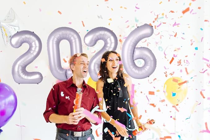 Lilac 2026 Number Balloon, Lilac Number Balloons 40 Inch, 2026 Balloon Birthday Decorations, 2026 Birthday Party Supplies, 2026 Graduation Party Favors, Class of 2026 Decorations