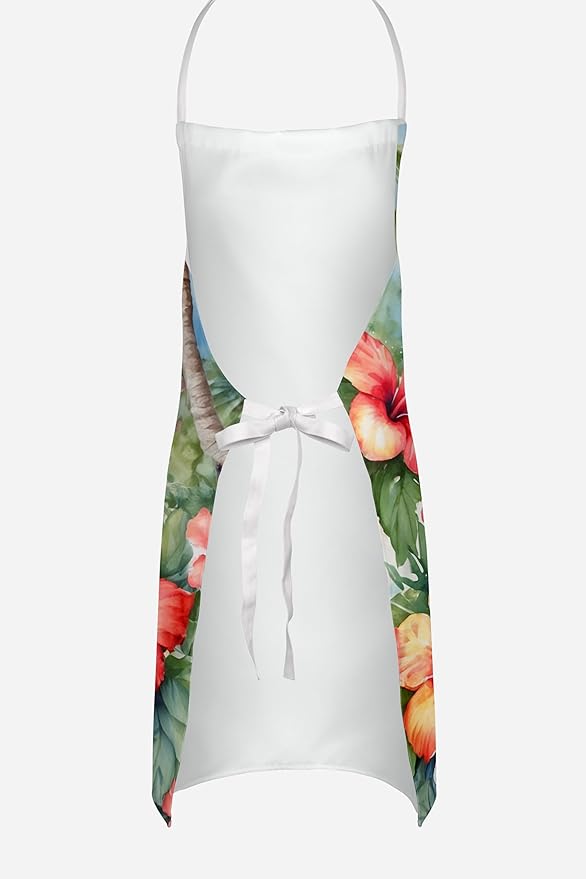 Caroline's Treasures English Foxhound Luau Apron Cooking Kitchen Server Baking Crafts Gardening for Adult Women Men, Unisex, Large, Multicolor